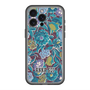 スリムプロテクションプレミアムケース with MagSafe［ ANNA SUI - ガーデンフワラー - シアン ］