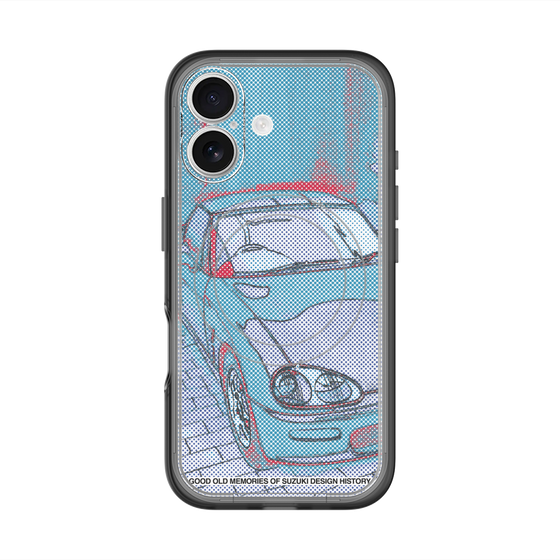 スリムプロテクションプレミアムケース with MagSafe［ CAPPUCCINO Halftone - Blue ］