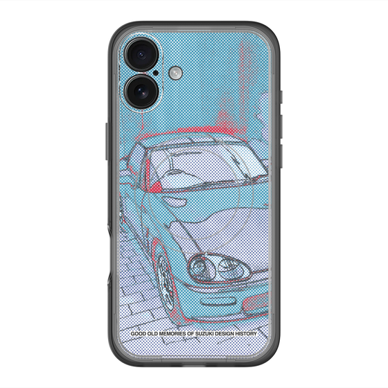 スリムプロテクションプレミアムケース with MagSafe［ CAPPUCCINO Halftone - Blue ］