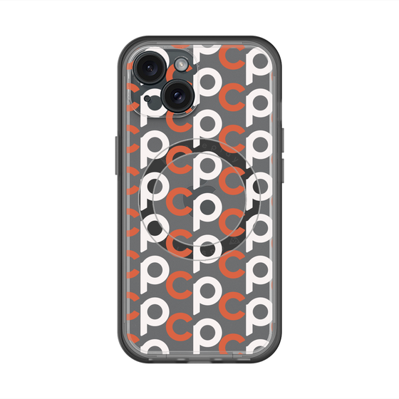 スリムプロテクションプレミアムケース with MagSafe［ オリジナル - CASEPLAYイニシャル総柄 - オレンジ ］