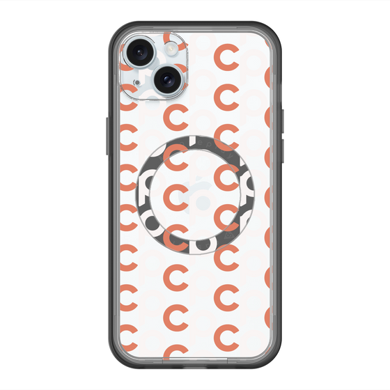 スリムプロテクションプレミアムケース with MagSafe［ オリジナル - CASEPLAYイニシャル総柄 - オレンジ ］