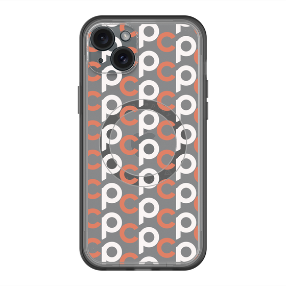 スリムプロテクションプレミアムケース with MagSafe［ オリジナル - CASEPLAYイニシャル総柄 - オレンジ ］