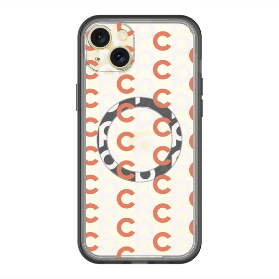 スリムプロテクションプレミアムケース with MagSafe［ オリジナル - CASEPLAYイニシャル総柄 - オレンジ ］