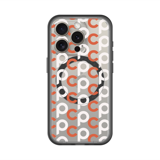 スリムプロテクションプレミアムケース with MagSafe［ オリジナル - CASEPLAYイニシャル総柄 - オレンジ ］