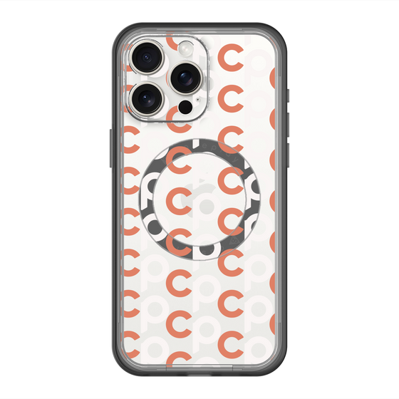 スリムプロテクションプレミアムケース with MagSafe［ オリジナル - CASEPLAYイニシャル総柄 - オレンジ ］