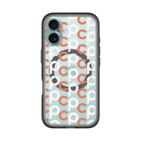スリムプロテクションプレミアムケース with MagSafe［ オリジナル - CASEPLAYイニシャル総柄 - オレンジ ］