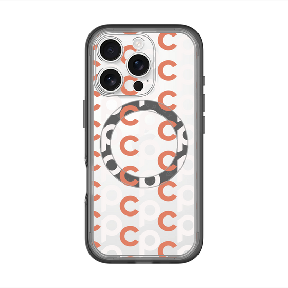 スリムプロテクションプレミアムケース with MagSafe［ オリジナル - CASEPLAYイニシャル総柄 - オレンジ ］