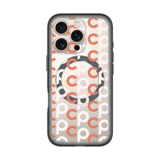 スリムプロテクションプレミアムケース with MagSafe［ オリジナル - CASEPLAYイニシャル総柄 - オレンジ ］