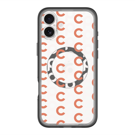 スリムプロテクションプレミアムケース with MagSafe［ オリジナル - CASEPLAYイニシャル総柄 - オレンジ ］