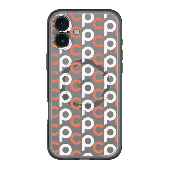 スリムプロテクションプレミアムケース with MagSafe［ オリジナル - CASEPLAYイニシャル総柄 - オレンジ ］