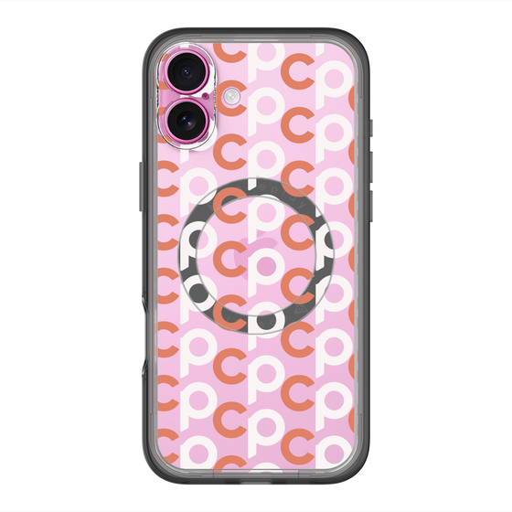スリムプロテクションプレミアムケース with MagSafe［ オリジナル - CASEPLAYイニシャル総柄 - オレンジ ］