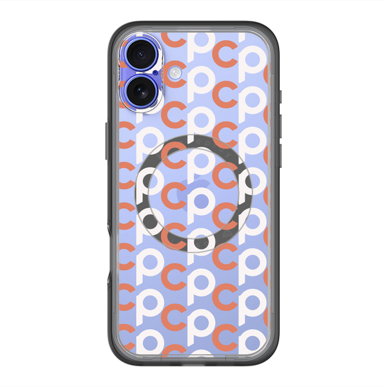 スリムプロテクションプレミアムケース with MagSafe［ オリジナル - CASEPLAYイニシャル総柄 - オレンジ ］