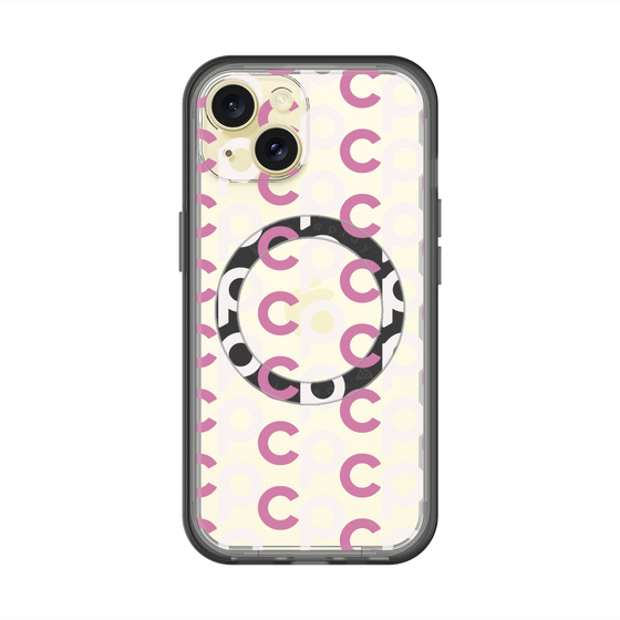 スリムプロテクションプレミアムケース with MagSafe［ オリジナル - CASEPLAYイニシャル総柄 - ピンク ］