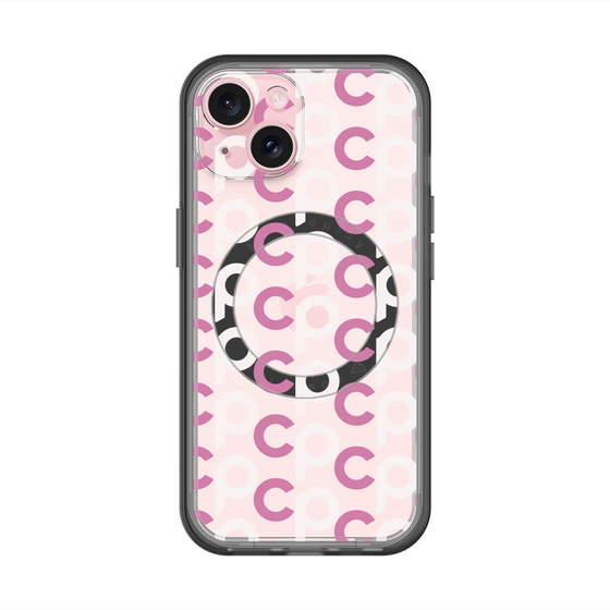 スリムプロテクションプレミアムケース with MagSafe［ オリジナル - CASEPLAYイニシャル総柄 - ピンク ］