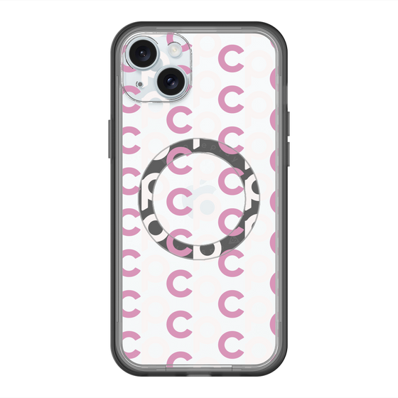 スリムプロテクションプレミアムケース with MagSafe［ オリジナル - CASEPLAYイニシャル総柄 - ピンク ］
