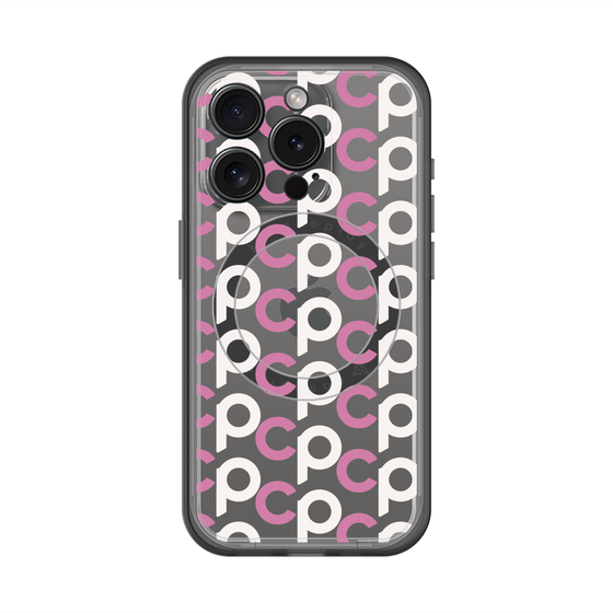 スリムプロテクションプレミアムケース with MagSafe［ オリジナル - CASEPLAYイニシャル総柄 - ピンク ］