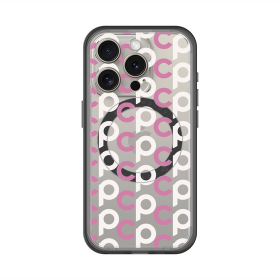 スリムプロテクションプレミアムケース with MagSafe［ オリジナル - CASEPLAYイニシャル総柄 - ピンク ］
