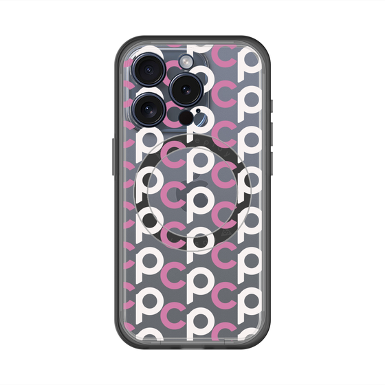 スリムプロテクションプレミアムケース with MagSafe［ オリジナル - CASEPLAYイニシャル総柄 - ピンク ］