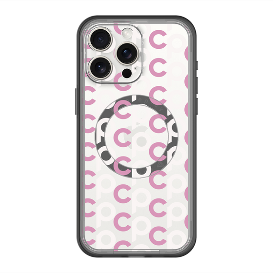 スリムプロテクションプレミアムケース with MagSafe［ オリジナル - CASEPLAYイニシャル総柄 - ピンク ］