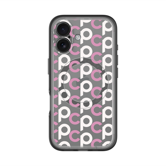 スリムプロテクションプレミアムケース with MagSafe［ オリジナル - CASEPLAYイニシャル総柄 - ピンク ］