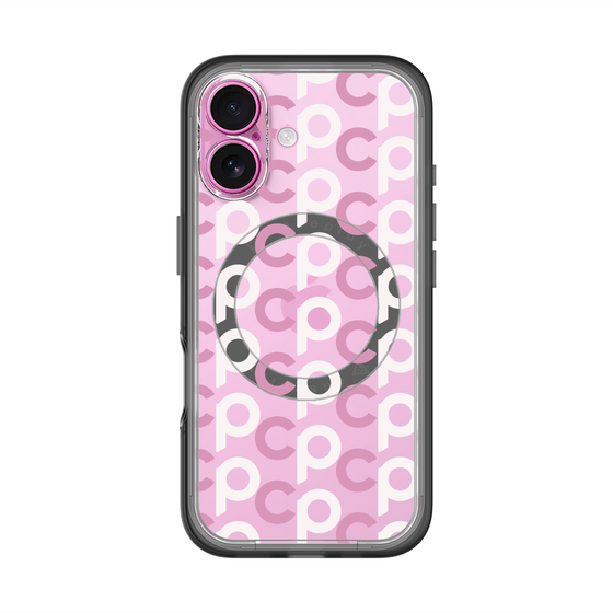 スリムプロテクションプレミアムケース with MagSafe［ オリジナル - CASEPLAYイニシャル総柄 - ピンク ］