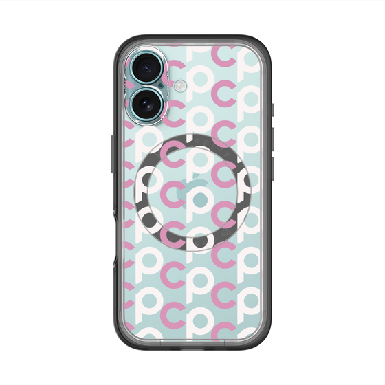 スリムプロテクションプレミアムケース with MagSafe［ オリジナル - CASEPLAYイニシャル総柄 - ピンク ］