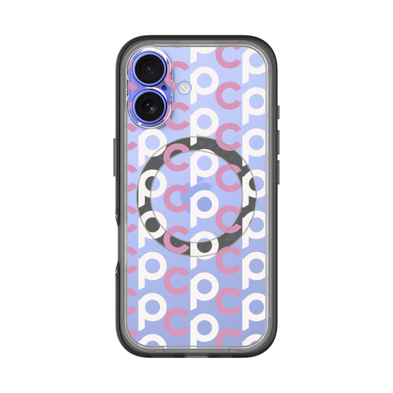 スリムプロテクションプレミアムケース with MagSafe［ オリジナル - CASEPLAYイニシャル総柄 - ピンク ］