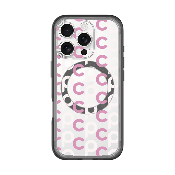 スリムプロテクションプレミアムケース with MagSafe［ オリジナル - CASEPLAYイニシャル総柄 - ピンク ］