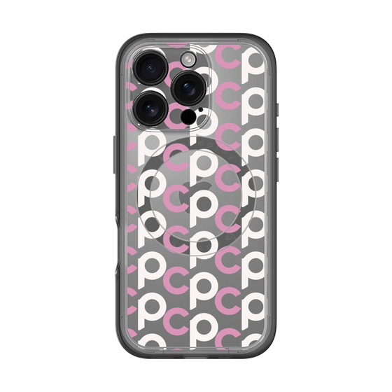 スリムプロテクションプレミアムケース with MagSafe［ オリジナル - CASEPLAYイニシャル総柄 - ピンク ］