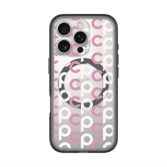 スリムプロテクションプレミアムケース with MagSafe［ オリジナル - CASEPLAYイニシャル総柄 - ピンク ］