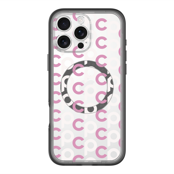 スリムプロテクションプレミアムケース with MagSafe［ オリジナル - CASEPLAYイニシャル総柄 - ピンク ］