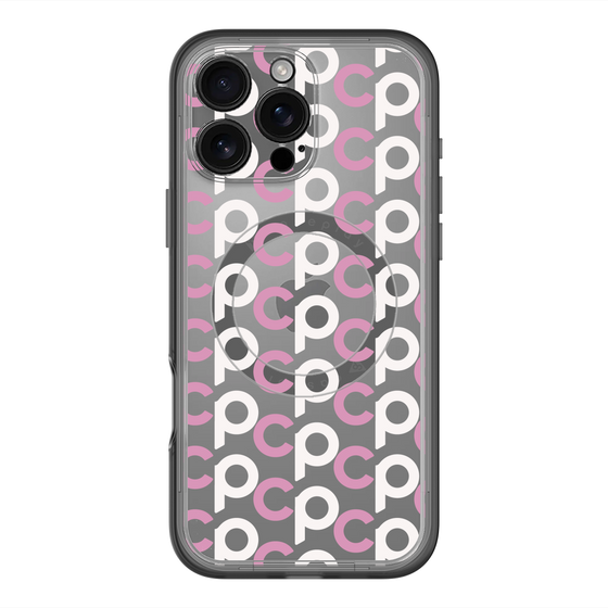 スリムプロテクションプレミアムケース with MagSafe［ オリジナル - CASEPLAYイニシャル総柄 - ピンク ］