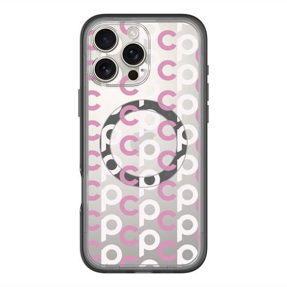 スリムプロテクションプレミアムケース with MagSafe［ オリジナル - CASEPLAYイニシャル総柄 - ピンク ］