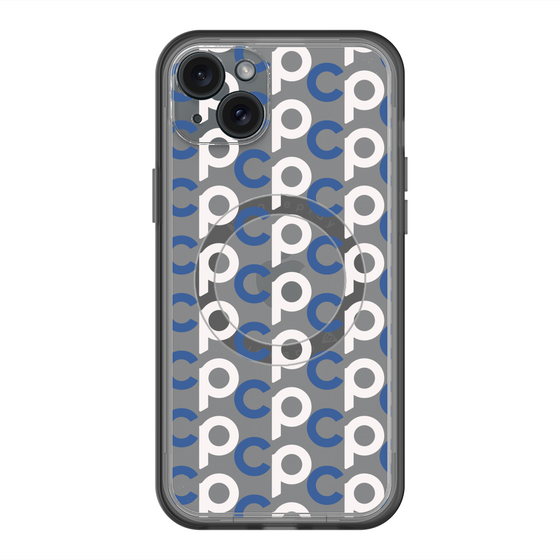 スリムプロテクションプレミアムケース with MagSafe［ オリジナル - CASEPLAYイニシャル総柄 - ネイビー ］