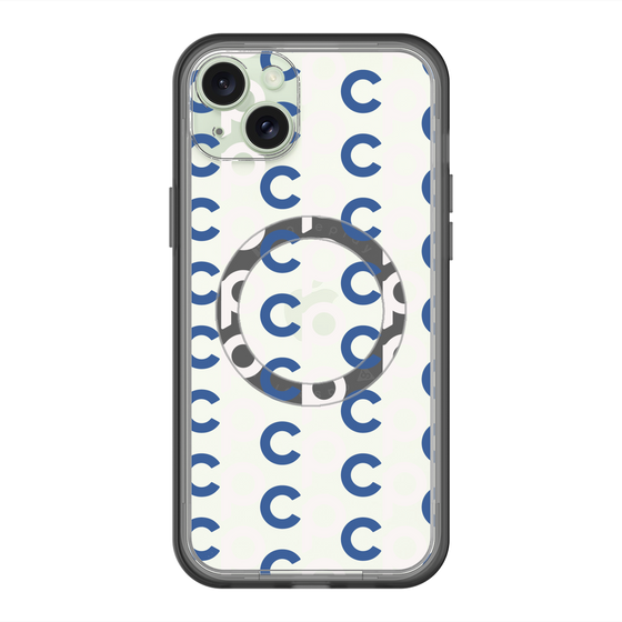 スリムプロテクションプレミアムケース with MagSafe［ オリジナル - CASEPLAYイニシャル総柄 - ネイビー ］