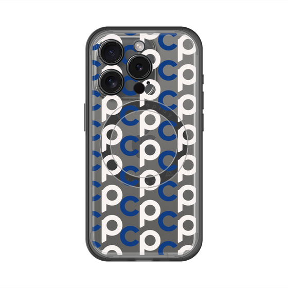 スリムプロテクションプレミアムケース with MagSafe［ オリジナル - CASEPLAYイニシャル総柄 - ネイビー ］