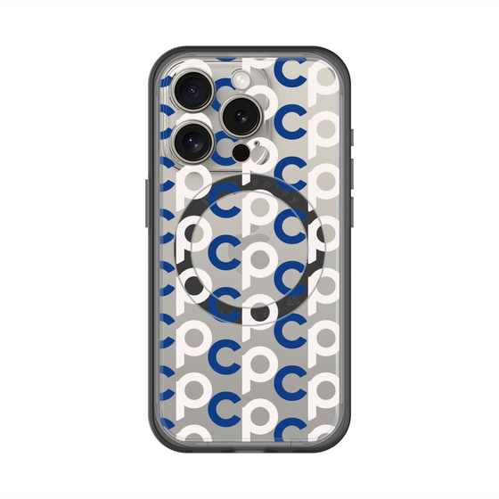 スリムプロテクションプレミアムケース with MagSafe［ オリジナル - CASEPLAYイニシャル総柄 - ネイビー ］