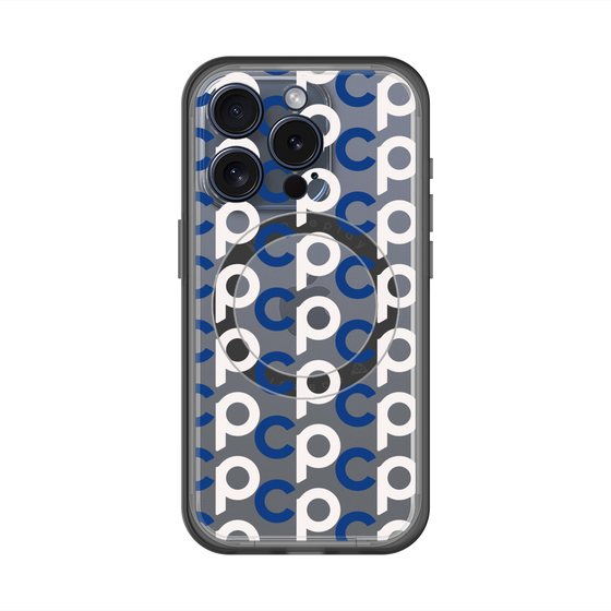 スリムプロテクションプレミアムケース with MagSafe［ オリジナル - CASEPLAYイニシャル総柄 - ネイビー ］