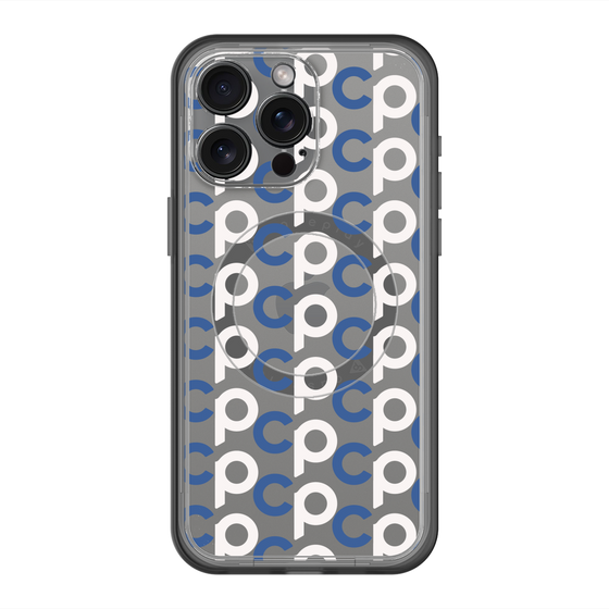スリムプロテクションプレミアムケース with MagSafe［ オリジナル - CASEPLAYイニシャル総柄 - ネイビー ］