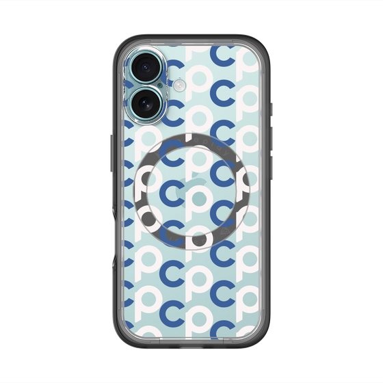 スリムプロテクションプレミアムケース with MagSafe［ オリジナル - CASEPLAYイニシャル総柄 - ネイビー ］