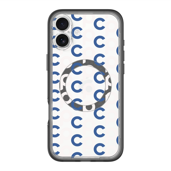 スリムプロテクションプレミアムケース with MagSafe［ オリジナル - CASEPLAYイニシャル総柄 - ネイビー ］