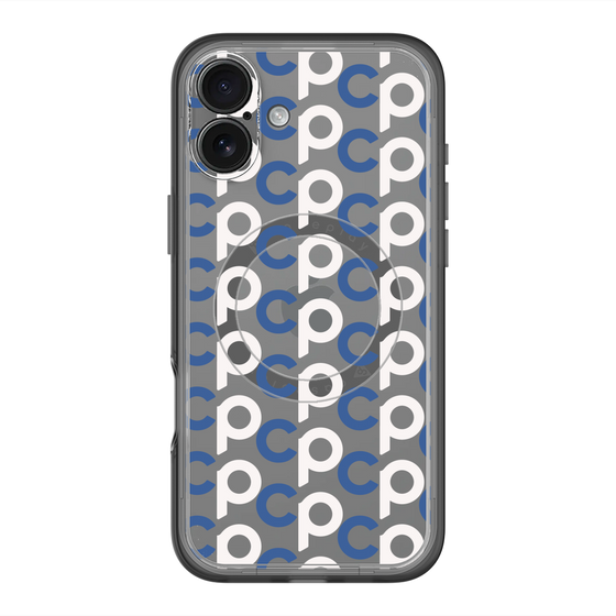 スリムプロテクションプレミアムケース with MagSafe［ オリジナル - CASEPLAYイニシャル総柄 - ネイビー ］