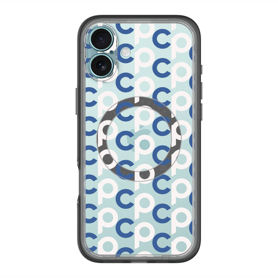 スリムプロテクションプレミアムケース with MagSafe［ オリジナル - CASEPLAYイニシャル総柄 - ネイビー ］