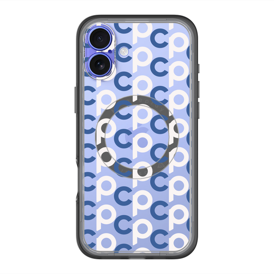 スリムプロテクションプレミアムケース with MagSafe［ オリジナル - CASEPLAYイニシャル総柄 - ネイビー ］