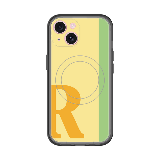 スリムプロテクションプレミアムケース with MagSafe［ オリジナル - initial color line - R yellow ］