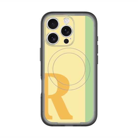 スリムプロテクションプレミアムケース with MagSafe［ オリジナル - initial color line - R yellow ］