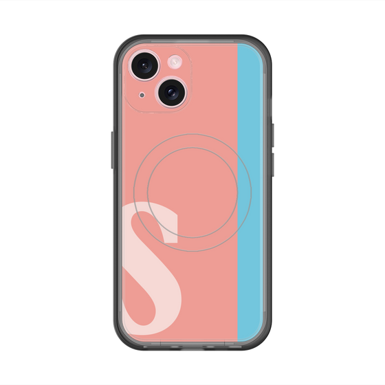 スリムプロテクションプレミアムケース with MagSafe［ オリジナル - initial color line - S pink ］