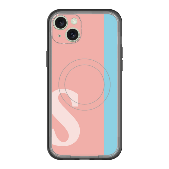 スリムプロテクションプレミアムケース with MagSafe［ オリジナル - initial color line - S pink ］