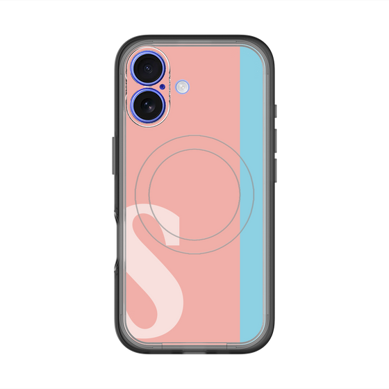 スリムプロテクションプレミアムケース with MagSafe［ オリジナル - initial color line - S pink ］