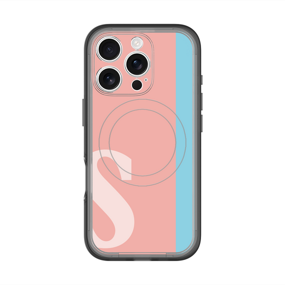 スリムプロテクションプレミアムケース with MagSafe［ オリジナル - initial color line - S pink ］